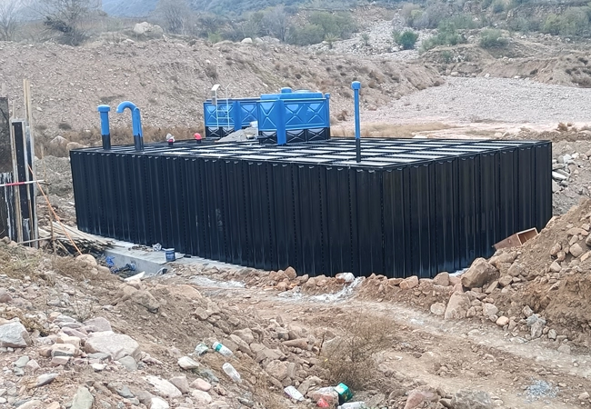 double sided rib reinforced water tank case pv power station