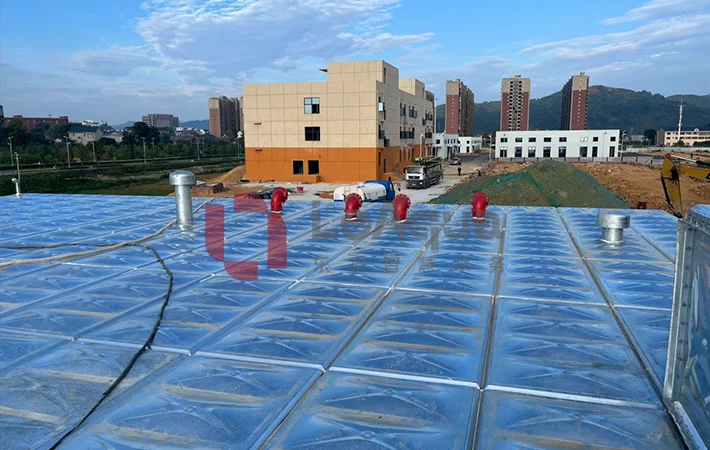 top of the stainless steel water tank