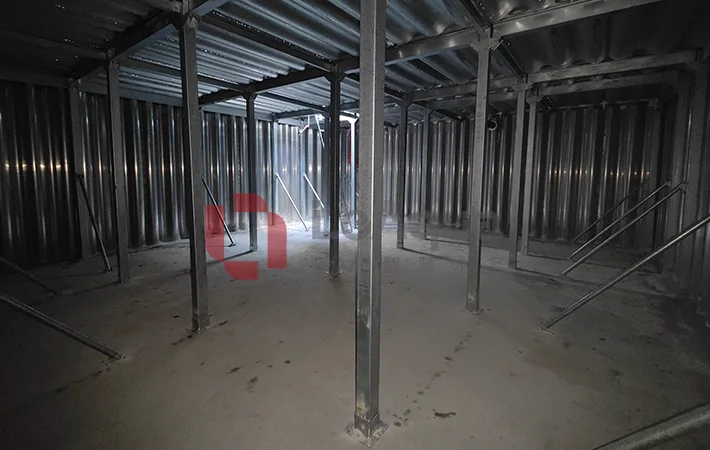 Inside of Double-Sided Arc-Rib Stainless Steel Underground Water Tank